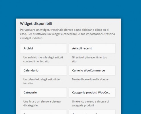 Cosa sono i Widget Wordpress e come si usano