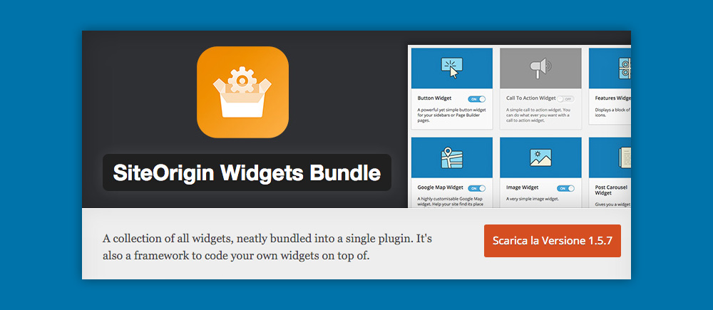 Cosa sono i Widget WordPress e come si usano: Site Origin Widget Bundle