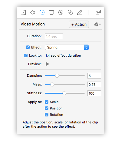 opzioni video motion screenflow