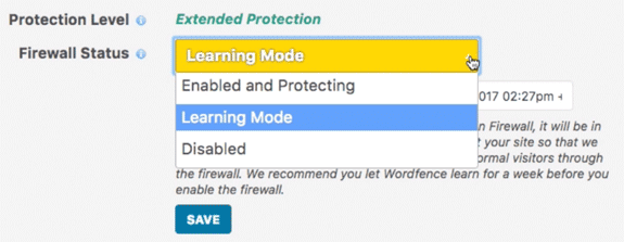 Firewall learning mode